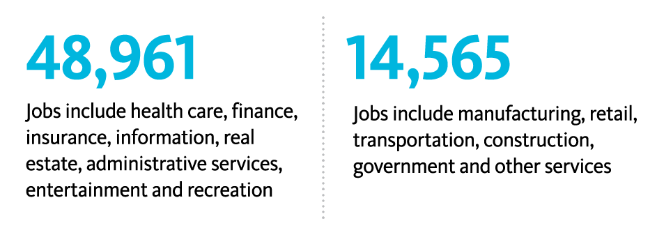 Graphic image displaying job and operation types at BayCare.