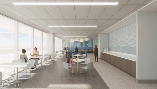 Rendering of Dining Area at BayCare Hospital Manatee