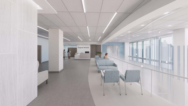 Rendering of the Surgery Waiting Area at BayCare Hospital Manatee