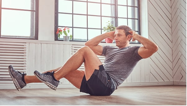 man doing an abdominal workout