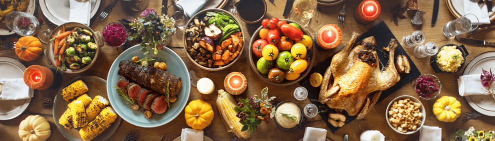 a table full of a wide assortment of foods