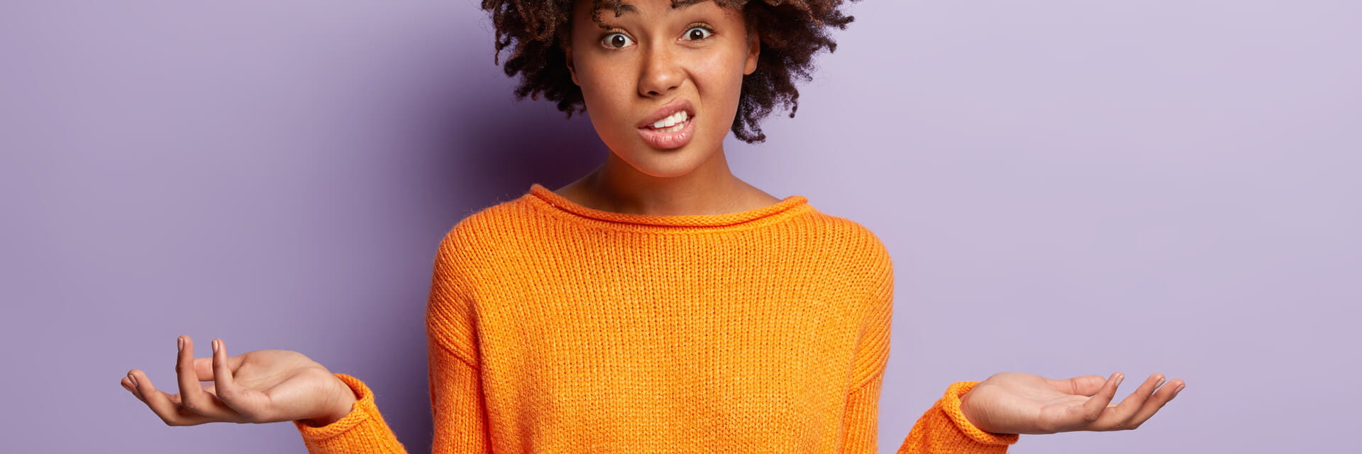 Woman who looks confused