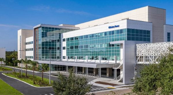 Find a BayCare Hospital Exterior view of the new Mease Countryside Hospital Tower