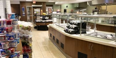 The Cafeteria is located on the first floor of Mease Dunedin Hospital and is open daily for breakfast, lunch, and dinner.