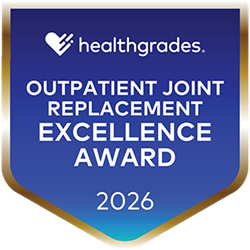 Healthgrades Outpatient Joint Replacement Excellence award 2026 badge