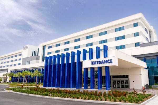 The main entrance at BayCare South Florida Hospital