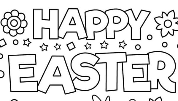 Happy Easter coloring page