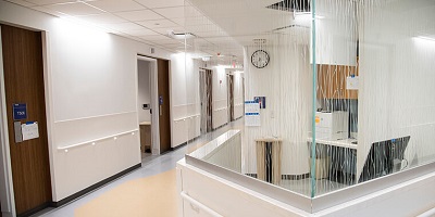 Nurses work station in new St. Joseph's Hospital tower