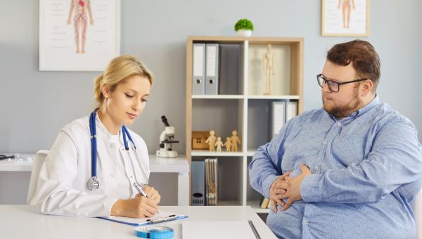 A patient consulting with their provider