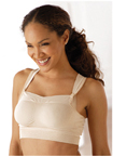 Young woman with dark hair in a breastfeeding bra