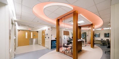 Nurses station in the NICU at St. Joseph's Women's Hospital