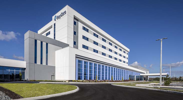 image of the exterior of the Baycare Wesley Chapel Hospital