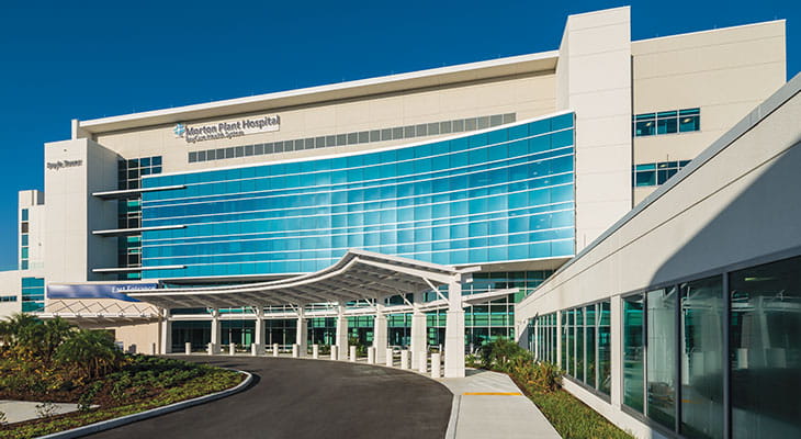 Morton Plant Hospital east entrance in Clearwater