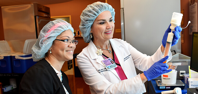 Donor milk team prepares breast milk