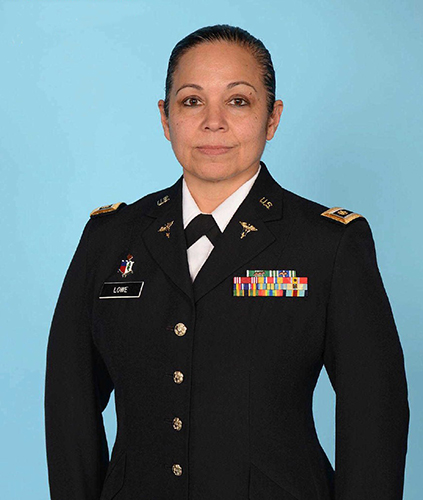 Kathy Lowe in a military uniform