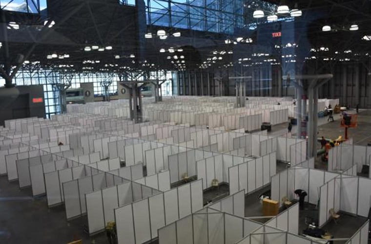Jacob J Javits Convention Center set up as field hospital