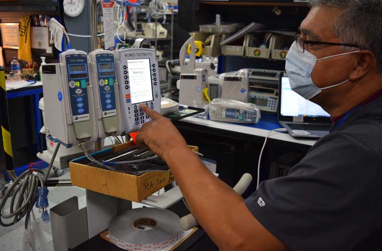 Elvin Velez tests over 100 devices each month to ensure they work properly when they're needed most.