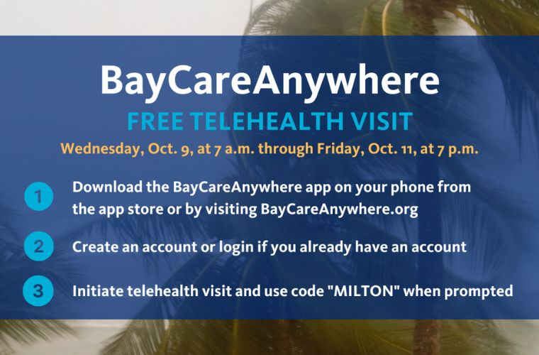 Visual representation of a free telehealth visit through BayCare Anywhere, emphasizing remote healthcare accessibility.