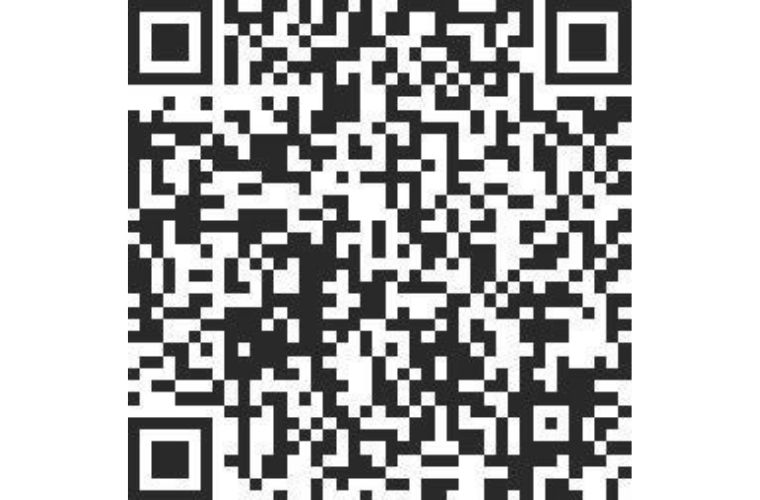 A black and white QR code.