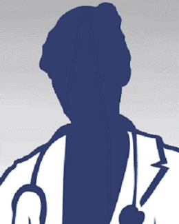 female default doctor photo on gray gradient background