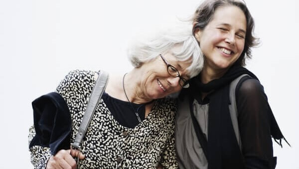 two ladies hugging