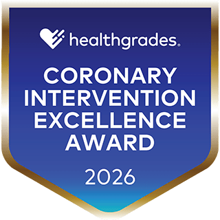 Healthgrades Treatment of Coronary Intervention Excellence award 2026.