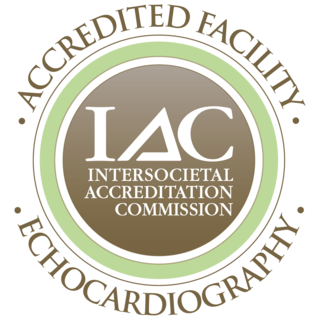 the intersocietal accreditation commission echocardiography badge with transparent background