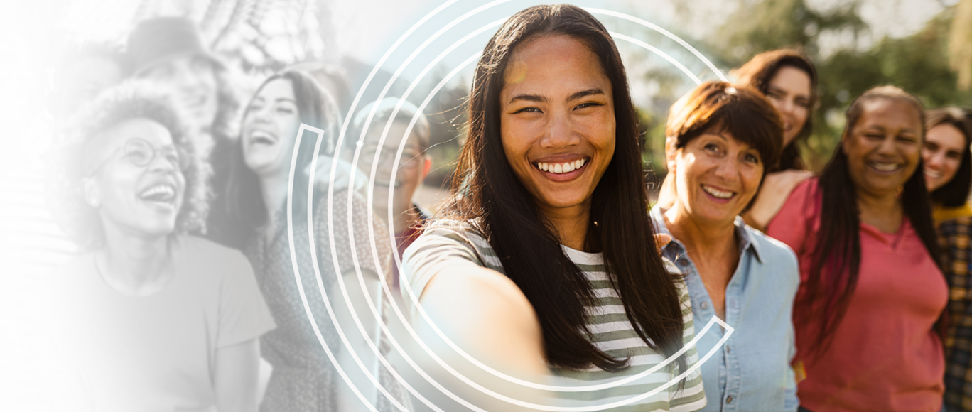 Group of multigenerational women smiling